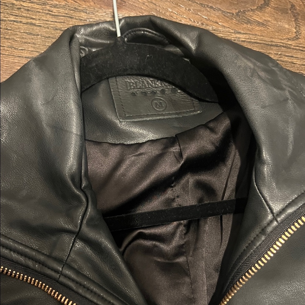 Blank NYC Black Leather Jacket with Gold Accents - Picture 3 of 3